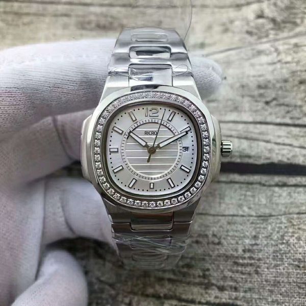 Montre pour femme dès que possible, mouvement à quartz, diamètre 33mm d'épaisseur 9mm, boucle de table pliante, bouche d'anneau de forage