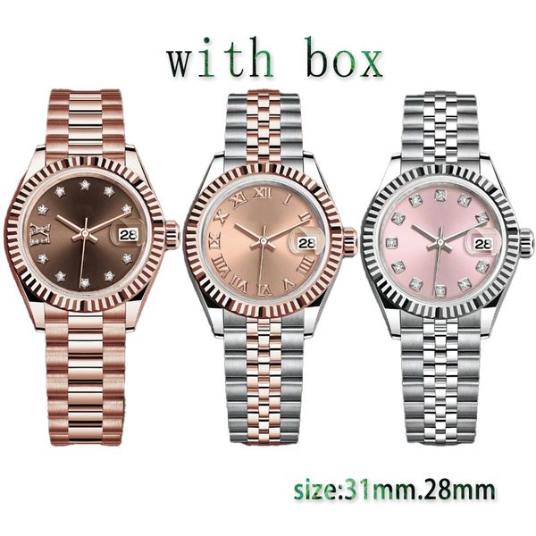 Reloj para mujer Reloj de alta calidad Reloj de lujo Reloj de diseñador Tamaño 31 mm 28 mm Movimiento mecánico Reloj de moda de acero inoxidable 904L Reloj luminoso Reloj aaa