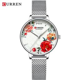 Dames Watchs Curren New Fashion Design Femmes Regardez des montres-bracelets à quartz élégant décontracté avec bracelet en acier inoxydable5025338