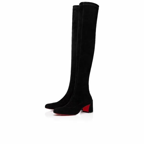 Dames hiver sexy bottes hautes femme rouge Botto chaussures bottine rouges semelles talons Turela Bootie talon mode cuir suédé souple noir EU35-43 avec boîte