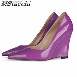 Ladies Woman Candy Wedges Dress MStacchi Colors Spring Elegant Office Casual High Heels Shoes Mujer 10 CM Pumps Big Size 34-45 T230828 183