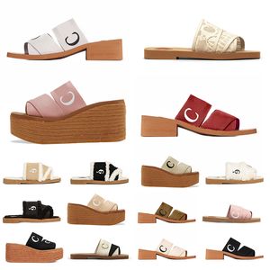 Mesdames Woody Wedges Chloa Designer Pantoufles Mode Woodys Mules Plates Femme Chleo Lin Diapositives De Luxe Célèbre Femmes Fourrure Original Mocassins Sandale Pantoufles Fuzzy