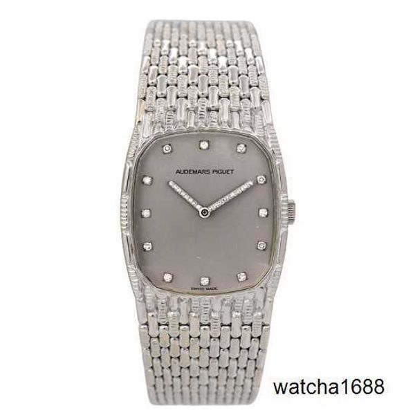 Damas Muñecas Mundas Sports Wallwatch AP Watch 18K Platinum Escala con Diamond Set Manual Manual Mecánico Mujeres Reloj Luxury Watch Swiss Lady Highend