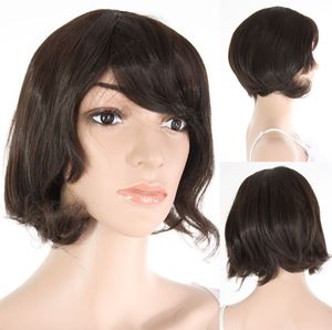 Perruque de mode cosplay femmes synthétiques noir brun cheveux perruques 31 cm
