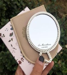 Laduree Les Merveilleuses Miroir de Poche miroir à main vintage Holder Pocket Pocket Cosmetics Makeup Mirror avec sac de transport Retail PA4606275