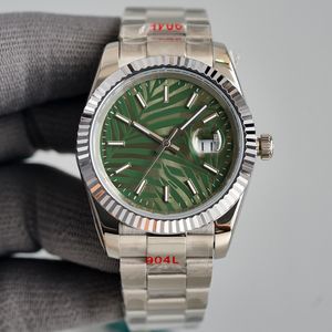 dame 36mm luxe horloge datum automatisch mechanisme 41 mm heren horloge ontwerper groen blad wijzerplaat 904L roestvrijstalen riemliefhebbers horloges st9 rollink lumineuze dhgate