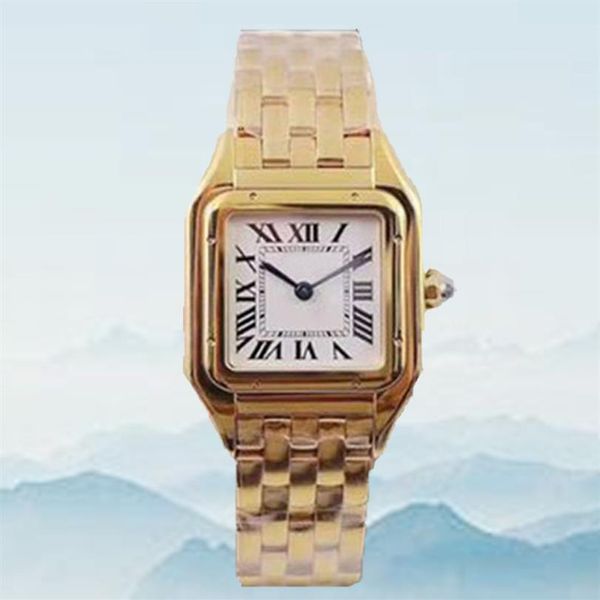 Lady aaa montre à quartz rectangulaire en acier inoxydable boucle coulissante montres en or pour femmes Montre de plongée lumineuse saphir Montre de Luxe227d