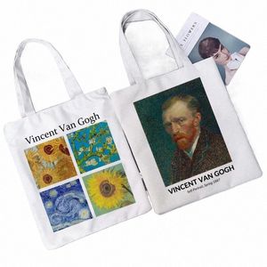 Lady Bag Shopper Van Gogh Art Paint Paint PEINTURE IMPRIMÉ KAWAII SAG HARAJUKU FEMMES SAG SAG TOUPE COMMEAUX GIRBLE GIRLE Sac fourre-tout 05XS #