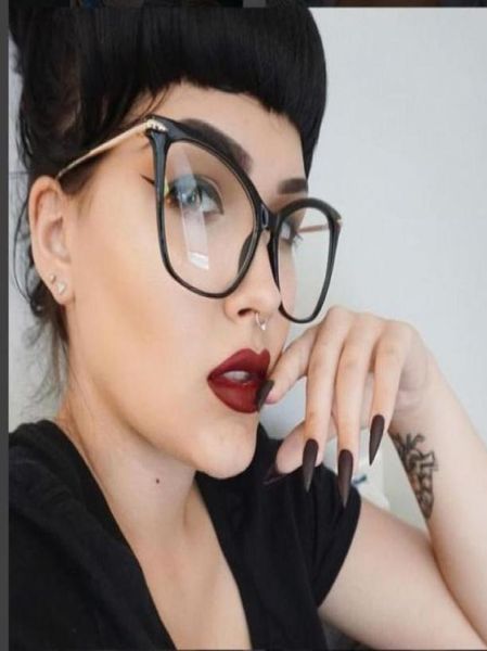 Lady Cat Eye lunettes montures pour femmes Sexy surdimensionné cadre en métal marque concepteur optique lunettes de mode lunettes 450777213467