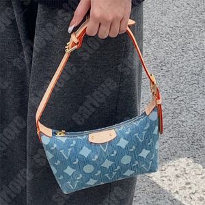 Lady Denim Hobo Bolsos Diseñador Blue Jeans Vintage Bolsos de hombro Mujeres Diseñadores Luxurys V Denim Bento Bag Pequeño bolso de mano