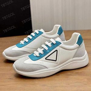 Lady Designer Casual Schoenen Driehoek Dikke Zool Dubbele Wiel Nylon Sneakers Vrouwen Wit Canvas Luxe Lage Lederen Schoenen PIS1