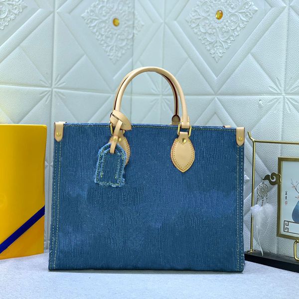 Bolso de mano de mezclilla de diseñador para mujer, bolsos cruzados de hombro azules, bolso de mujer, bolsos de compras de gran capacidad, bolso de viaje portátil de ocio, venta al por mayor de bolsos