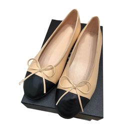 Lady Dress Schoenen Designer Dames Klassieke Strikjes Balletdansschoen Mode Flats Muilezelleer Loafers Slip-on met doos