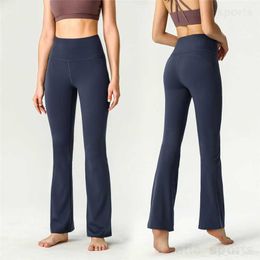 Lady Exercise Yogas Pantalon Long Wunder Train Fitness Flared Mini Thin Running Bell Bottoms Couleur unie Pantalon athlétique populaire Stretch