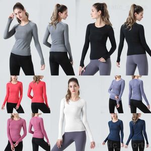 Lady Fitness Yogas Tops Manches Longues Populaire Bodybuilding Tshirt Séchage Rapide Stretch Running Tee Shirt Doux Ponçage Slim Gym T-shirts Respirant