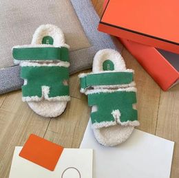 Lady Furry Teddy Bear Fuzzy Sandals Sandals Luxury Office Designer Sandale Fashion Hiver Pantoufles Gift pour femmes Slipper Cool Orange Tlides Tazz Taze Casual Shoe Size35-42