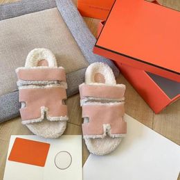 Lady Furry Teddy Bear Fuzzy Sandals Sandals Luxury Office Designer Sandale Winter Fashion Slippers Femme Gift's Slipper Fluffy Orange Tlides Tazz Casual Shoes 35-42