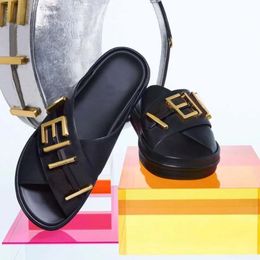 Dame Heren Kleurrijke Slipper Sliders Dames Heren Sandalen Luxe Designer Canvas Letter Echt Leer slide Chaussures stijl Model