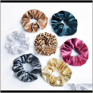 Lady Hair Scrunchies Ring Elastic Hair Bands Pure Color Bobble Sports Dance Velvet Soft Leopard Women Scrunchies Hairband BLSBR VCDTC