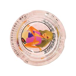 Cenicero de cristal Lady Hornet de 85 mm de diámetro, estampado en color pequeño