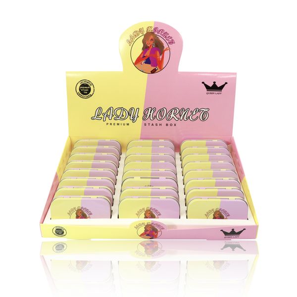 LADY HORNET – pot de rangement de tabac en métal, étui pour pointes en papier, stockage d'herbes sèches, anti-odeur, accessoires pour fumer