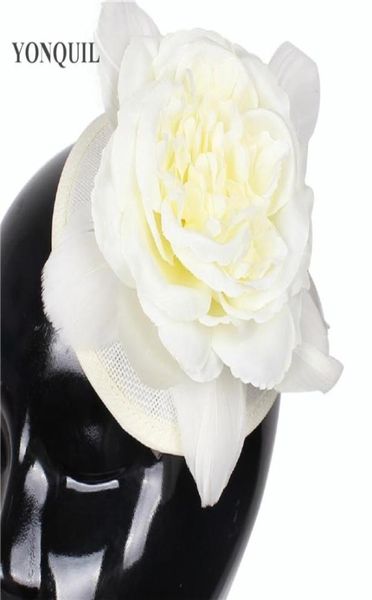 Tocado de imitación de Sinamay para mujer, base de tela, adorno de flores de seda, sombrero DIY, diadema, disfraz de fiesta de boda, decoración de tocado para mujer 3978656