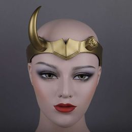 Lady Loki Costume Cosplay Donna protagonista Syie Casco Halloween Masquerade Accessori per la testa Maschera per feste di carnevale