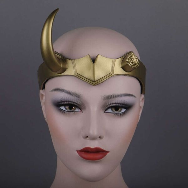 Lady Loki Costume Cosplay Donna protagonista Syie Casco Halloween Masquerade Accessori per la testa Maschera per feste di carnevale