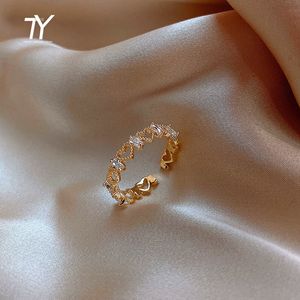 Dame liefde zirkoon open ring mode koreaanse vrouwen ring sexy party accessoires eenvoudige student wijsvinger verstelbare ring Y0420