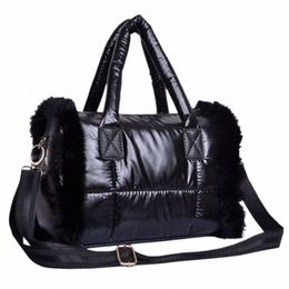 Sacs de luxe Lady Fourrure de lapin Sac à main Fourre-tout Espace Cott Shell Plume Hiver Sacs à bandoulière Cott Soft Bucket Sac à bandoulière r0ik #