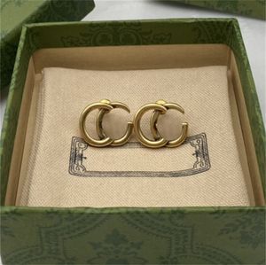 Lady Luxe Oorbellen Gouden Dubbele Letter Vrouwen Sieraden Designer Running Earring Grijpende Zilveren Roestvrij Stalen Ringen Ohrring G Oorbellen