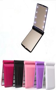 Lady Makeup Cosmetic 8 LED Miroir pliant pliant portable Pocket Pocket LED Mirror Lights Lampes X0552743899