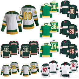 Lady Heren Jeugd Hockey 46 Jared Spurgeon Jerseys 97 Kirill Kaprizov 36 Mats Zuccarello 12 Matt Boldy 14 Joel Eriksson Ek 89 Frederick Gaudreau 38 Ryan Hartman Heritage