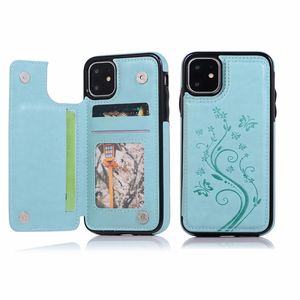 Lady Phone Cases voor iPhone 12 11 Pro Max XR XS SE Achterkant voor Samsung Galaxy S20 S10 Plus Noot20 Ultra Lederen Kaart Pocket Portemonnee Case