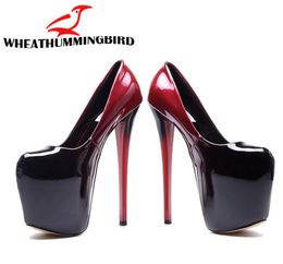 Lady Plateforme Pumps Sexy Ultra High Heels 19cm Patent Cuir Chaussures Sexy Chaussures Femme Femmes Pumps Chaussure de mariage 3450 MC73 Y25506861