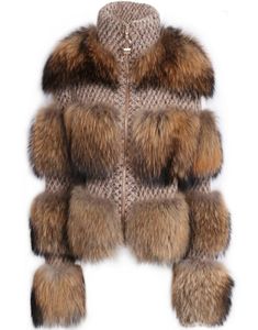 Lady Raccoon Veste de fourrure femme vraie veste de fourrure naturel01236880561