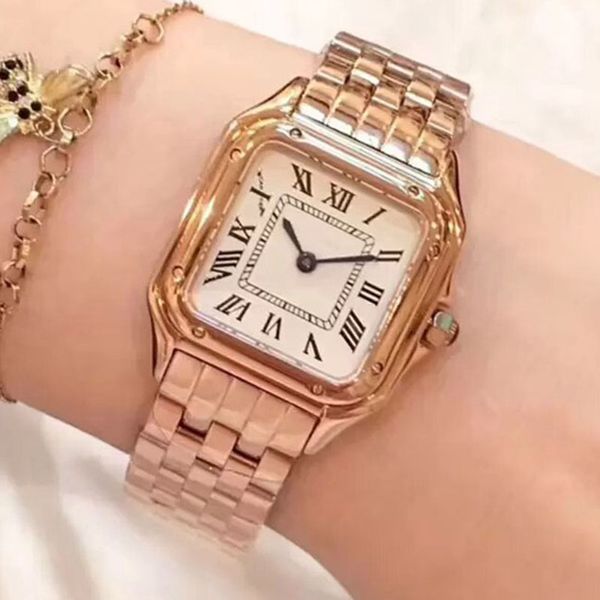 Lady Rectangular Quartz Watch Buckle Sliding Sliding Buckle Womens Gold Watches Sapphire Luminoso Reloj Montre de Luxe Diseñador Muñeca de pulsera Regalos de San Valentín