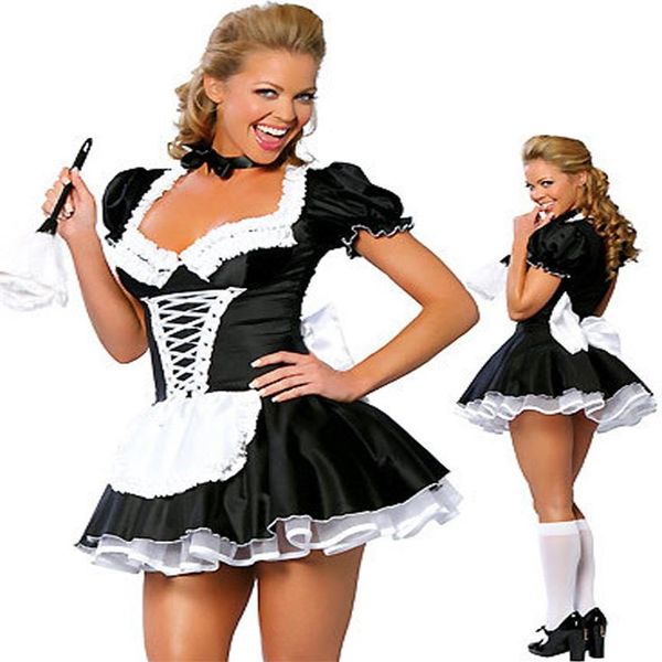 Lady Sexy criada francesa camarera disfraz disfraz sirvienta traje de Halloween M8373253p