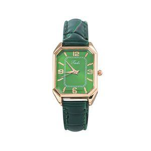 Dame montre-bracelet carrée montre à Quartz avec bracelet en cuir froissé pour femmes couleur quatre 29*25MM