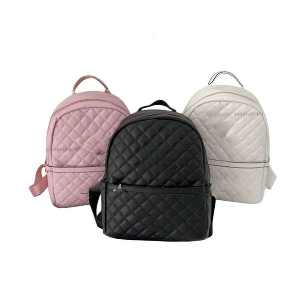 Lady style Big Girls sacs à dos enfants lettre brodée double sac à bandoulière enfants diamant treillis sacs d'école de luxe femmes sac à dos décontracté A7726