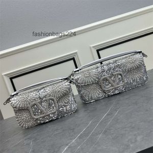 Lady VLTN Top Qualité Sac Sacs Brillant Diamant De Poche Aisselles Mini Loco Brodé Sac À Main Léger Luxe Une Épaule Bandoulière6O5U