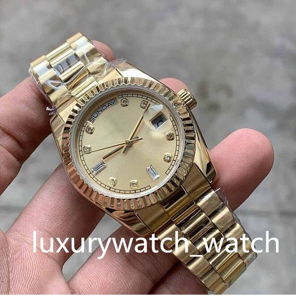 Montre femme 2 tons or bracelet jubilé anneau extérieur à motif de fosse triangulaire femmes montres en acier inoxydable montres mécaniques automatiques 31 mm montre-bracelet parfaite avec boîte-cadeau