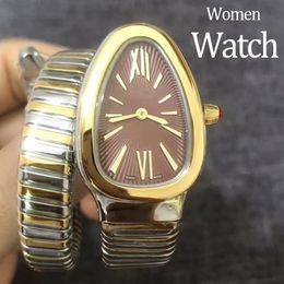 Les montres de montres de montres montres de luxe montres de luxe de haute qualité Women Snake Watches 20 mm en acier inoxydable Watchstrap Gold Watch Quartz Moments Moves Watches