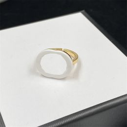 Lady White Circle Cluster Ringen Druk op Open lus Verstelbare ringen Gouden basisring met doos
