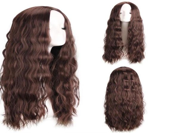 Perruque Lady 24inch brun foncé rouge et noir long Wavy Wavy résistant aux cheveux synthétiques perruques pour les femmes Utilisation et Cosplay7123770