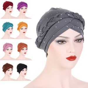 Dame femmes Cancer chapeau chimio casquette musulman tresse tête écharpe Turban Hijab tête enveloppement couverture perte de cheveux islamique chapeaux mode arabe