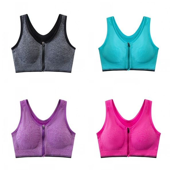 Dame Push Up sous-vêtements de Sport gilet résistant aux chocs sans couture Yoga entraînement soutiens-gorge réservoir fil gratuit entraînement soutien-gorge couleur unie 9 8gy E19