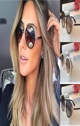 Lady039s zonnebrilmode retro zonnebril voor damesKlassieke bril met rond montuurmooie pailletten glitter glinsterende po6299553