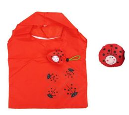 Ladybird Home Sundries Organización de almacenamiento Bolsas Tote Ladybug Plegable Bolsa Pleapsible Bolsa de compras Ecológica Ecológica Red Red Big Capa4720285