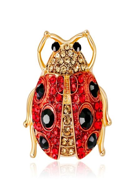 Ladybug Coccinella Beetle Brooch broche de ladybug de cristal autrichien Black Black pour les femmes039 en cristal rouge en cristal 7719908